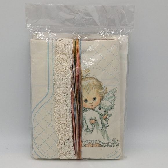 NWT Sunset Stitchery Ewe Are My Angel Sticking Needlepoint Stocking Angel Lamb - Picture 2 of 2